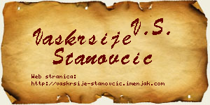 Vaskrsije Stanovčić vizit kartica